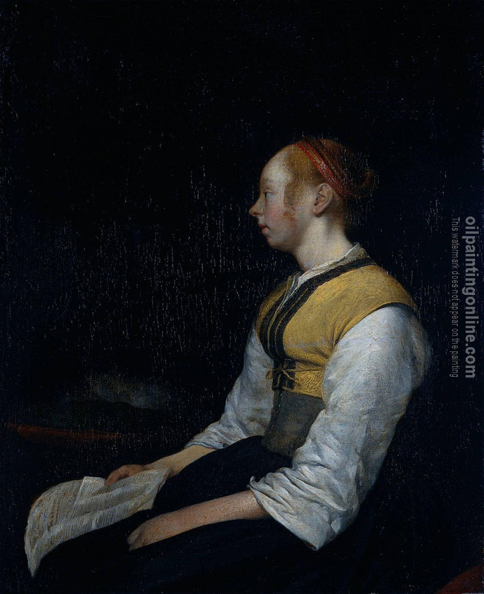 Borch, Gerard Ter - Girl in Peasant Costume Probably Gesina the Painter's Half Sister